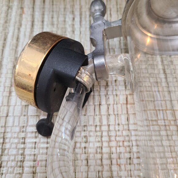 Etched Glass Beer Stein Engraved Pewter Lid Bicycle Warning Bell - Picture 7 of 8